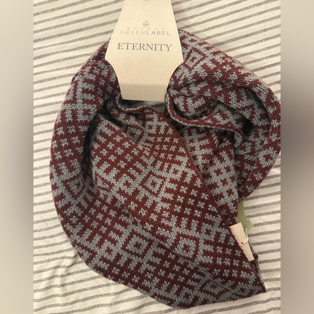 Greenlabel Eternity Burgundy and Gray Scarf